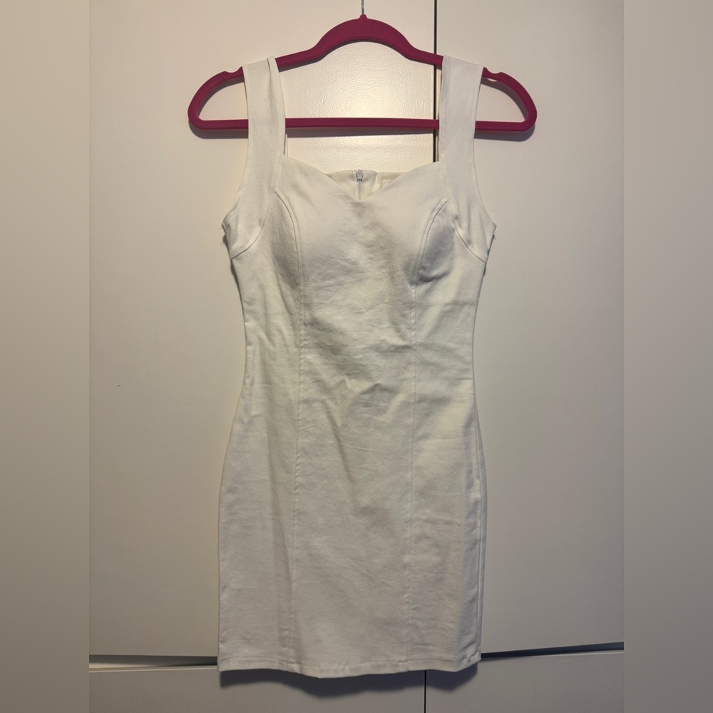 Cotton White Sleeveless Dress with built in cups from Korea